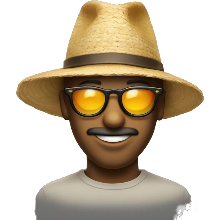 Emoji de visage avec des lunettes de soleil et un chapeau  emoji