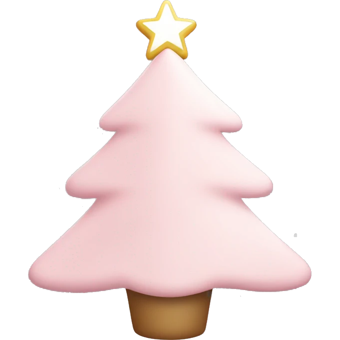 Light pink christmas tree with white ornaments and star emoji
