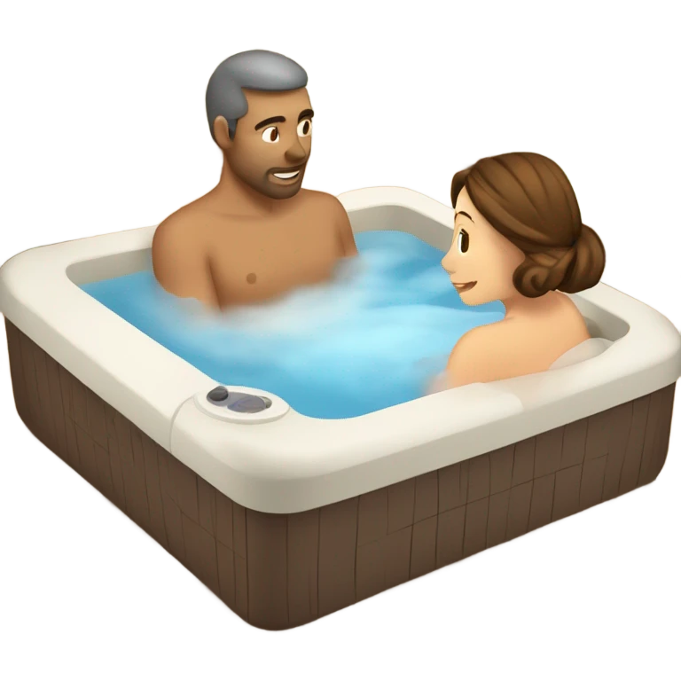 Caucasian man and woman in hot tub emoji