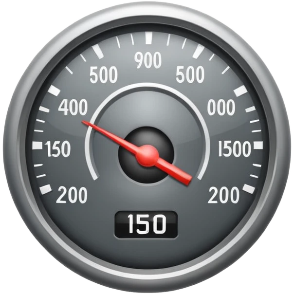 only top half of a simple design of a speedometer icon for website navigation emoji