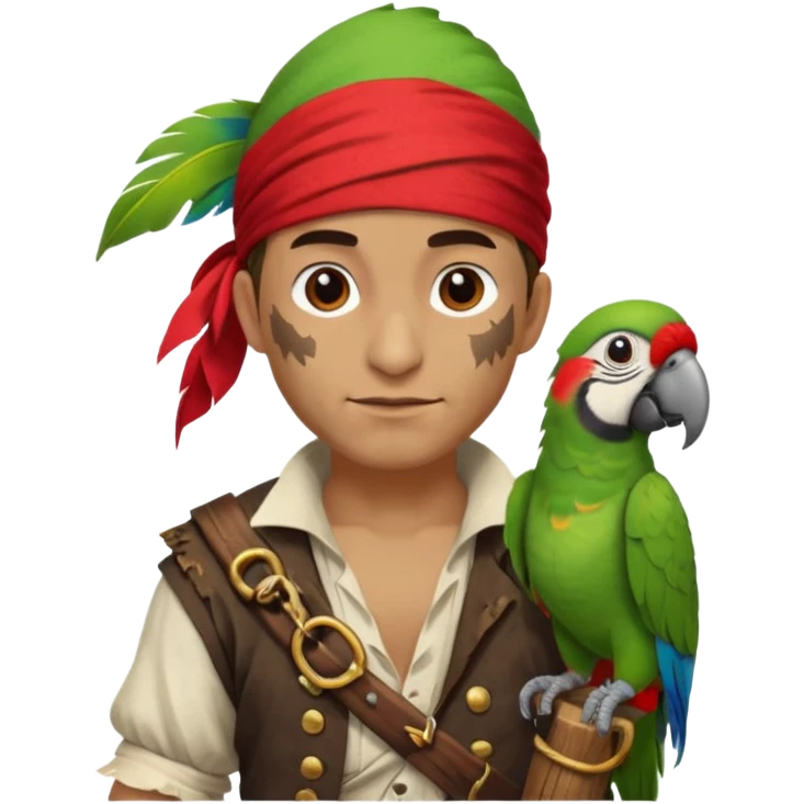 pirate and parrot emoji