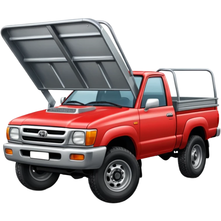 Red 1999 hilux with steel trya emoji