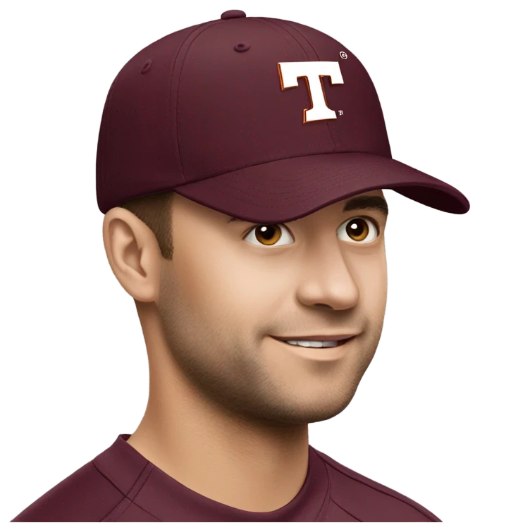 single maroon virginia tech VT baseball cap emoji