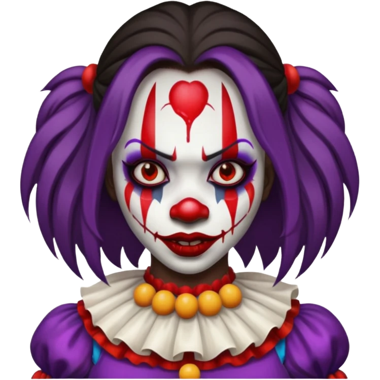 palhacinha sangrenta assassina pele negra de cabelo liso emoji