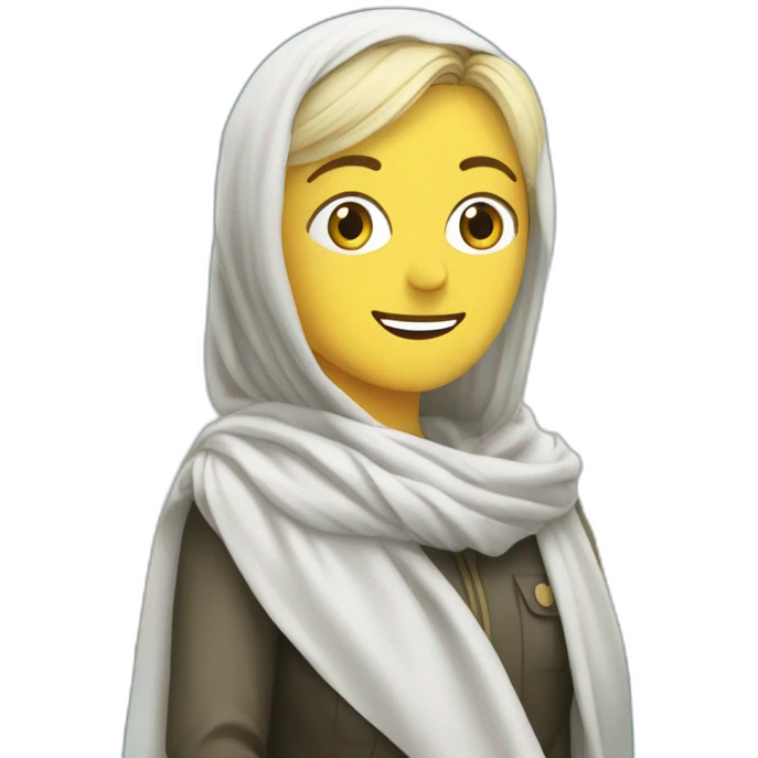 Marine LePen avec un voile musulman emoji