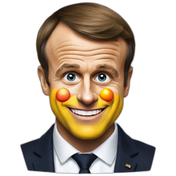 Emmanuel Macron déguisé en clown emoji