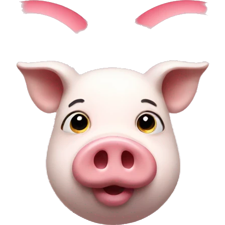 Heart with a pig emoji