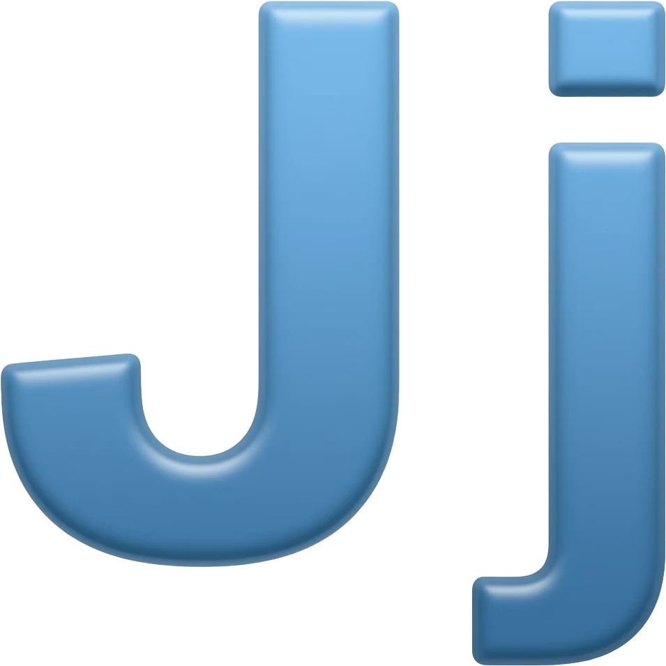 Letter big J and small j not that thick font (blue colored) emoji