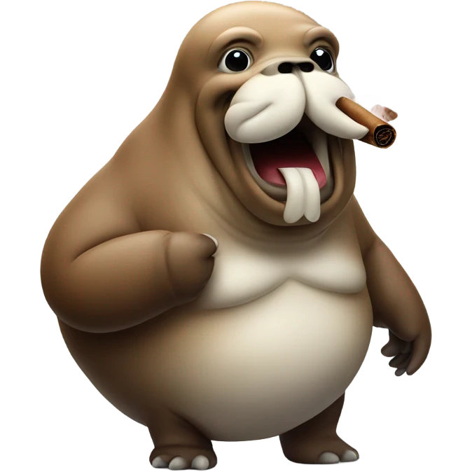 Walrus smoking a cigar emoji