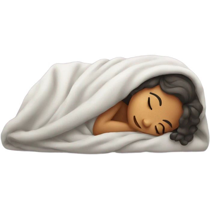 Girl sleeping sweet under a blanket emoji