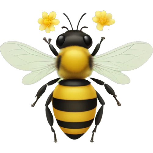 Abeille qui porte une fleur emoji