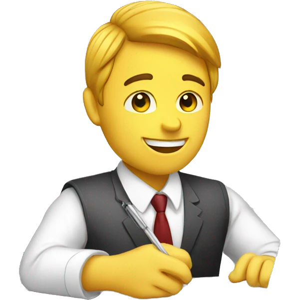 Sales man writing an offer emoji
