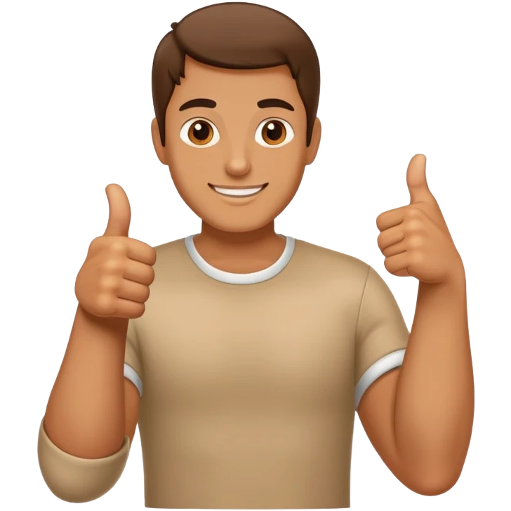 a man doing thumb-up emoji
