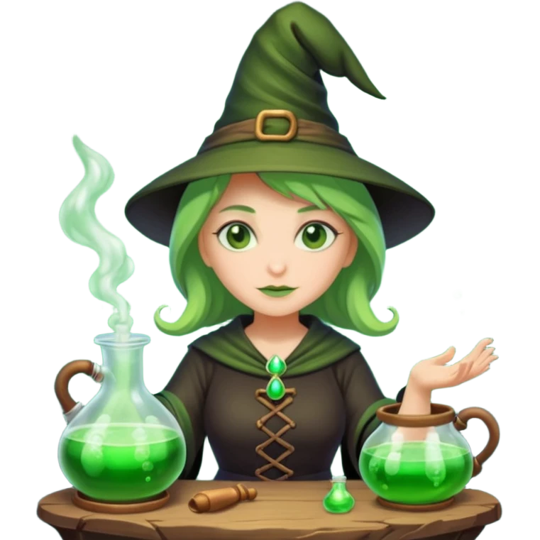 green witch cooking potion emoji