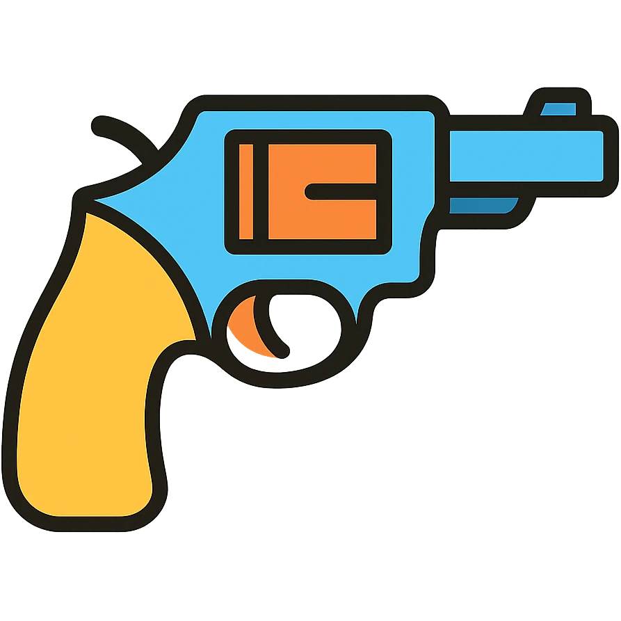 colored gun icon, simple and clear emoji