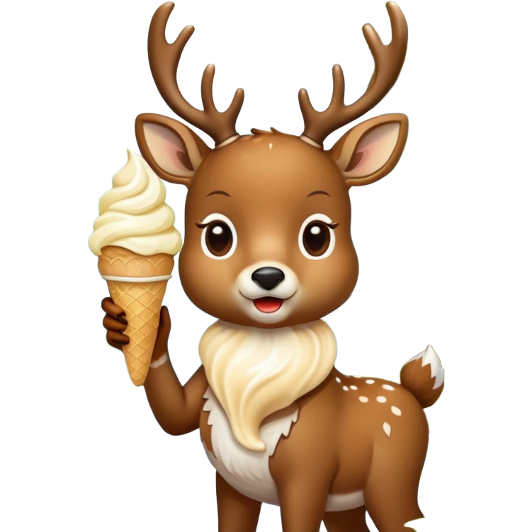 deer eating ice cream emoji
