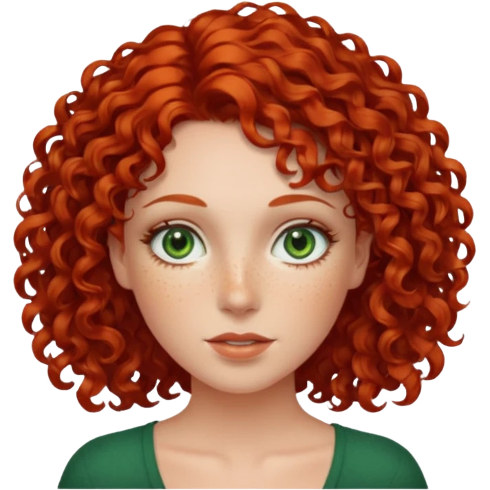 👩🏻‍🦰porn star curly hair  but cute green eyes emoji