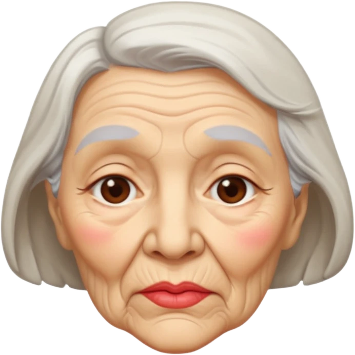 old woman and a kiss emoji