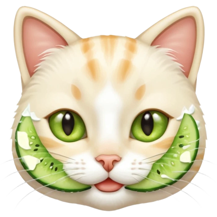 un gato haciendo skincare emoji