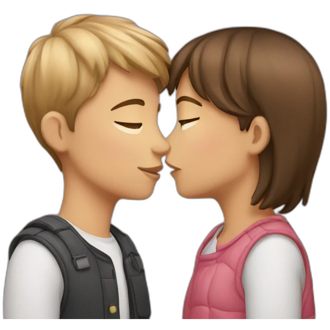 A boy and a girl kissing  emoji