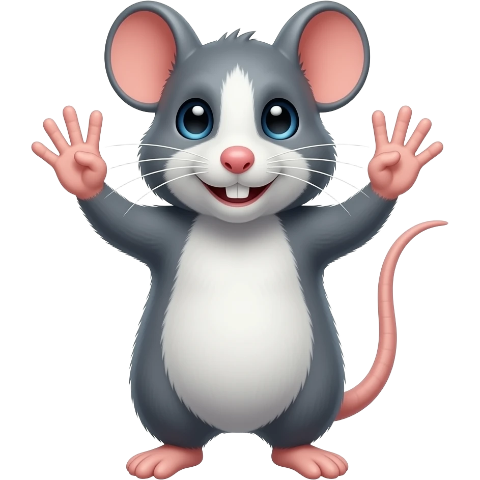 Rat holding up 7 fingers emoji