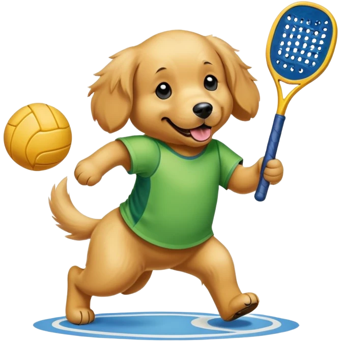 Dog playing pickleball emoji