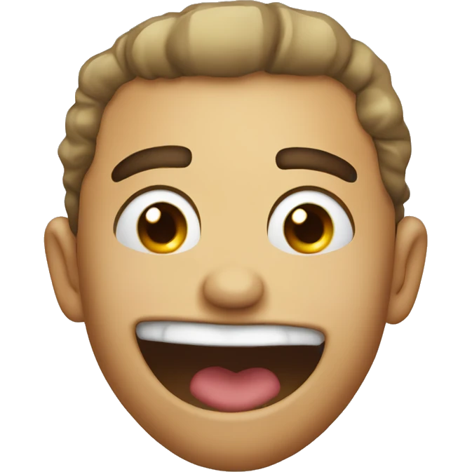 Blown up cheeks from laughing emoji