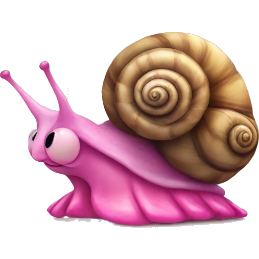 A snail with two eyes with a pink bow ontop of the shell emoji