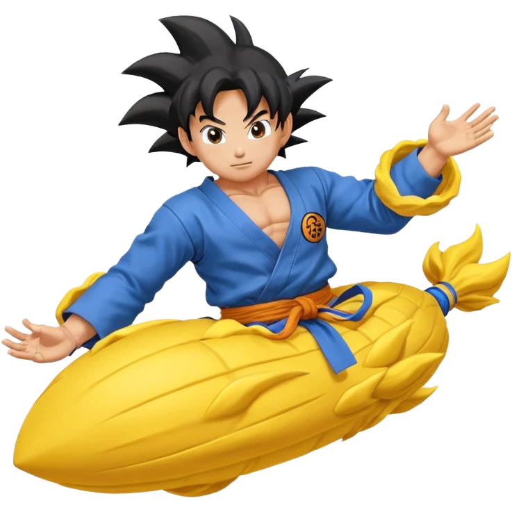 Nube voladora dorada o amarilla de Goku o Goku en nube voladora emoji