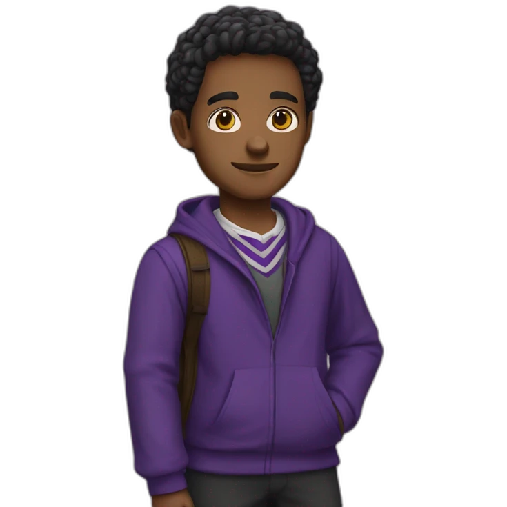 hogwarts student in purple color emoji