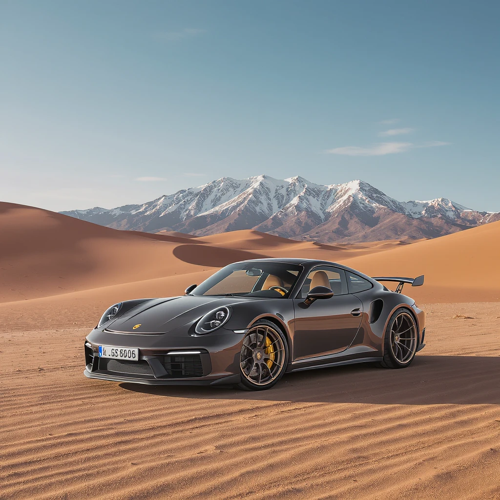 A modern desert mountain, wallpaper, modern, porsche 911 emoji