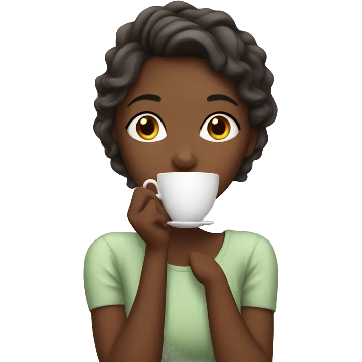 Girl sipping tea emoji
