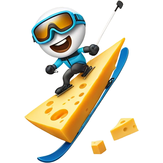 Skiing cheese  emoji