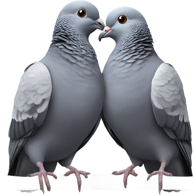 2 pigeons cuddling emoji