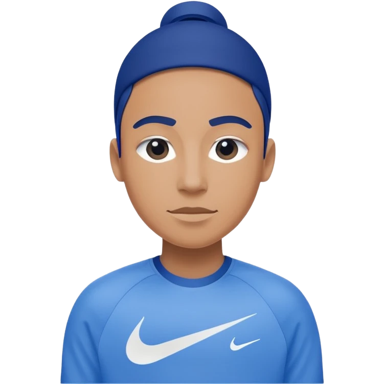 Somebody with a Nike with a blue Nike tech emoji