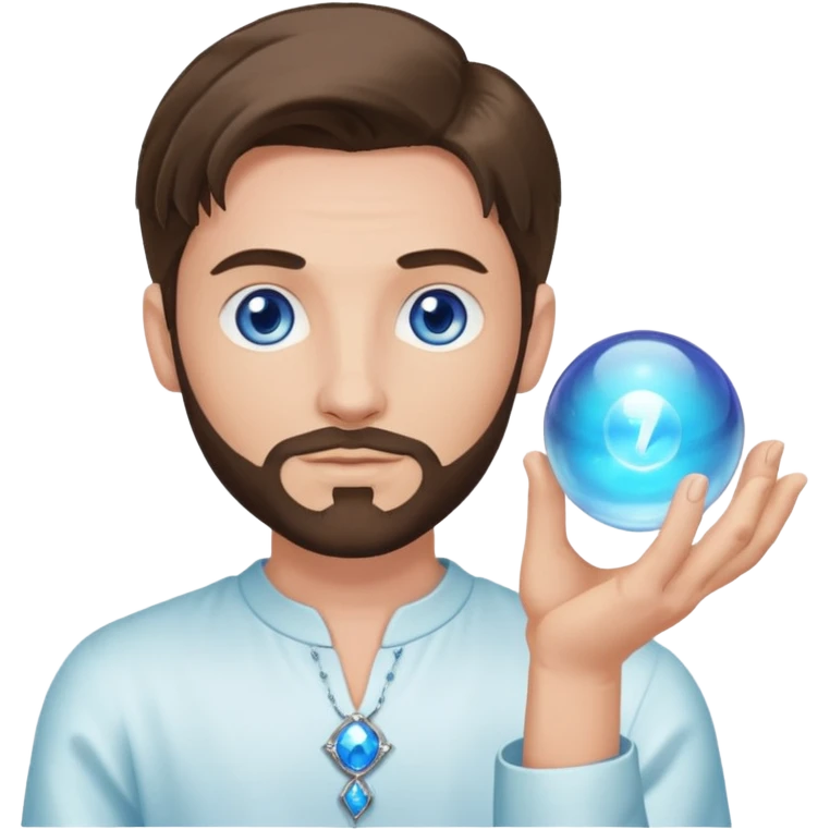 male psychic holding magic glass ball emoji