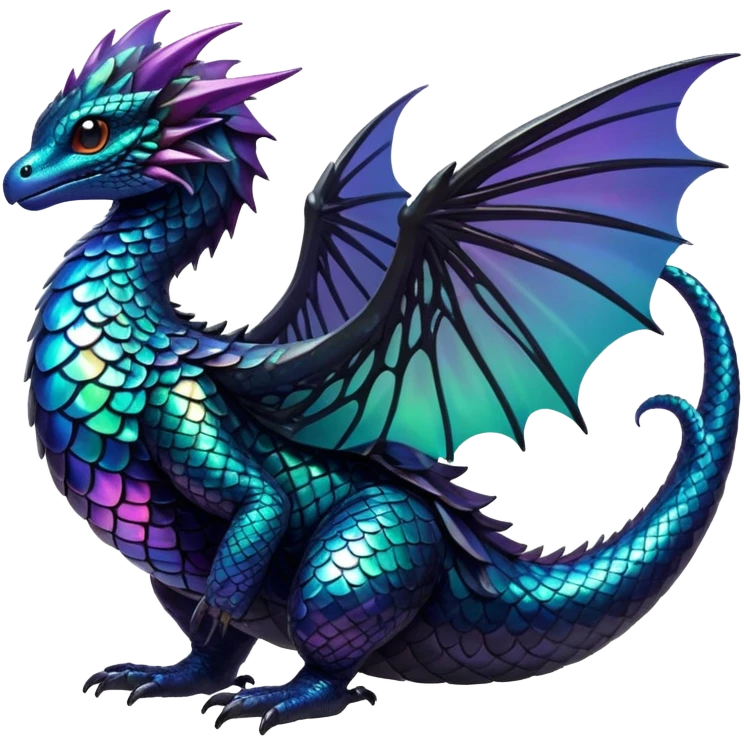 Vibrant black iridescent Fakémon-creature emoji