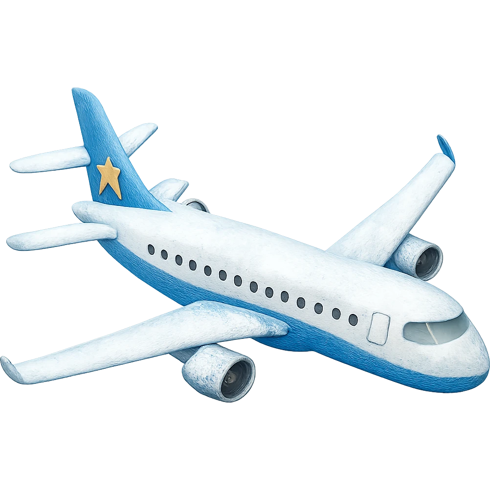 Make the airplane light green, keep the snow, and have no background. The style should maintain the original look with a transparent background. emoji
