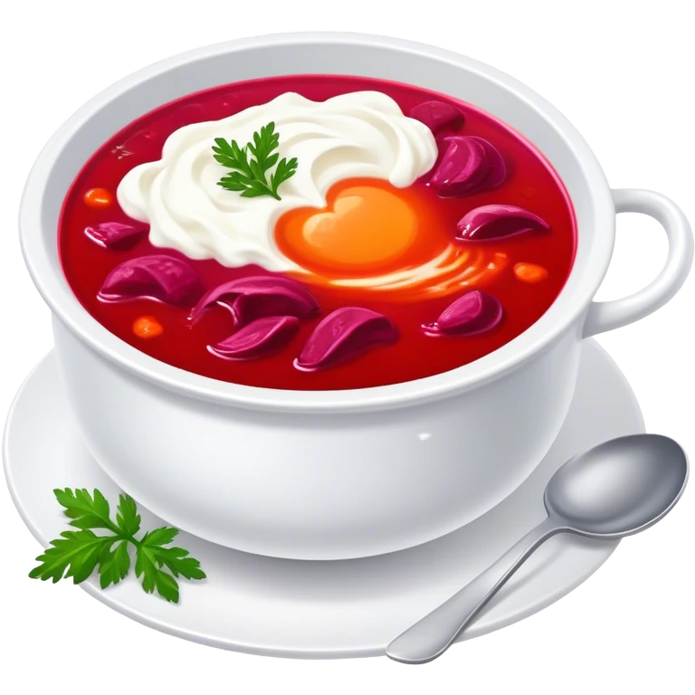 Borscht with sour cream  emoji