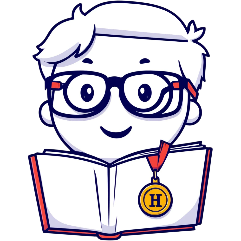 Smiling book with glasses and honor student medal emoji