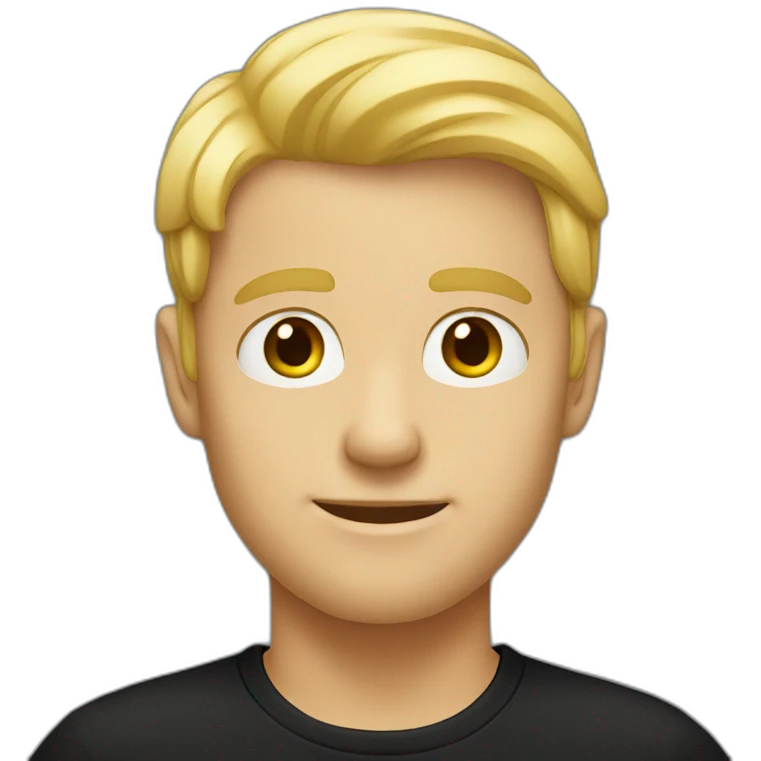 blond guy in black t-shirt emoji