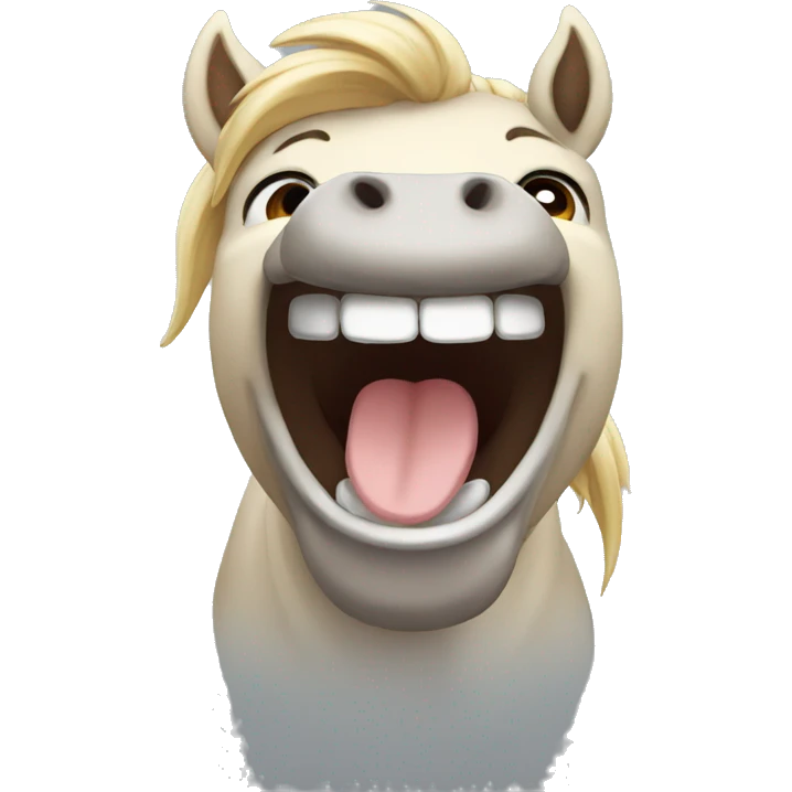 HORSE FRONT SIDE LAUGHING WITH SMILE emoji