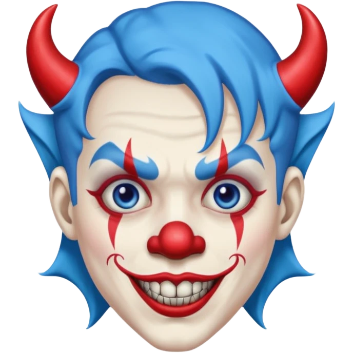 BLUE HAIRED DEVIL CLOWN emoji