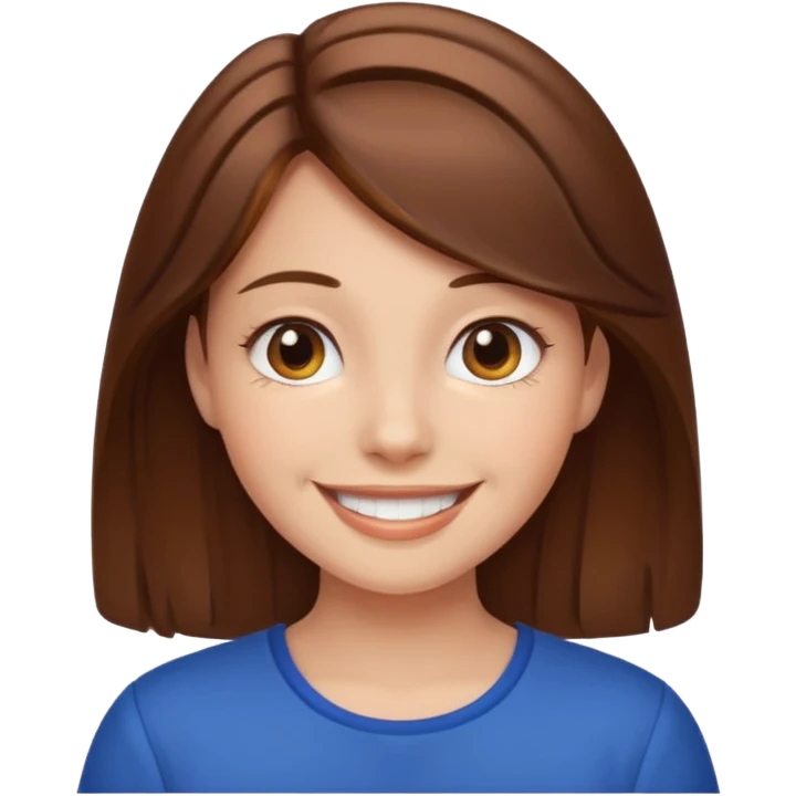 Aesthetic girl brown hair emoji
