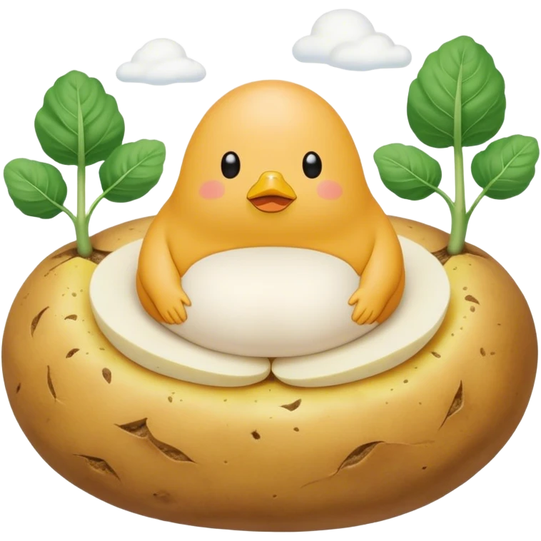gudetama meditating potato landscape emoji