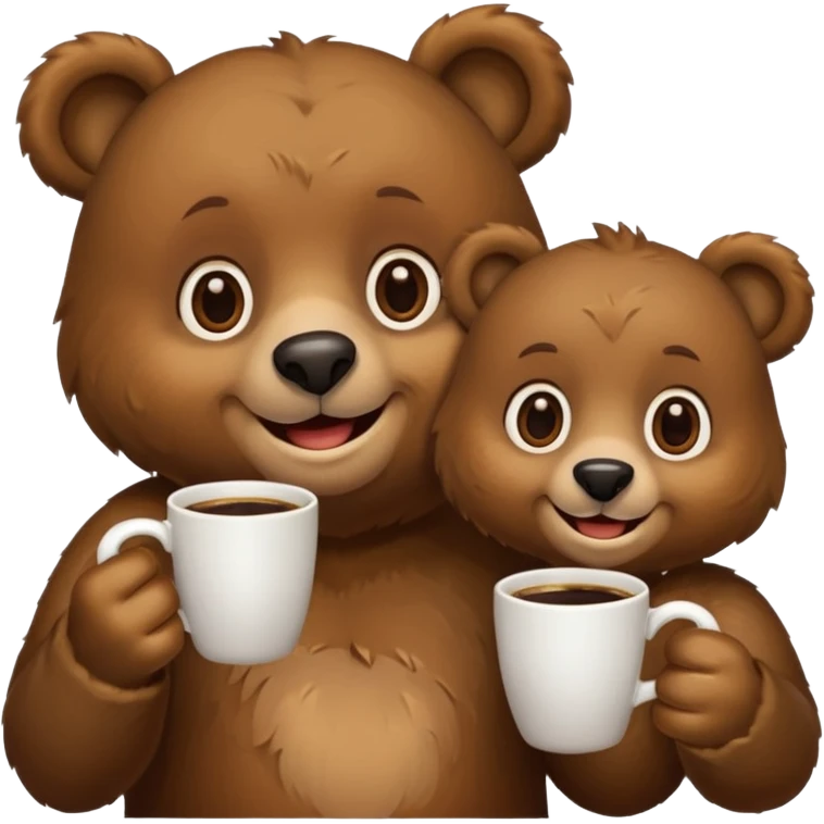 a bear holding 2 cups of coffee  emoji