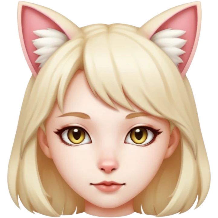 beautiful cat girl with cat ears emoji