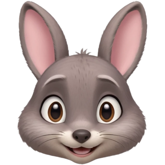 Judy Hopps (gray rabbit, without cap) from the Zootopia Disney movie emoji