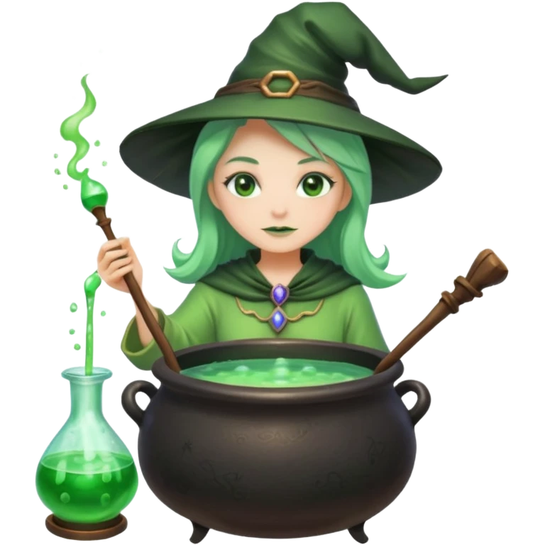 green witch cooking potion emoji
