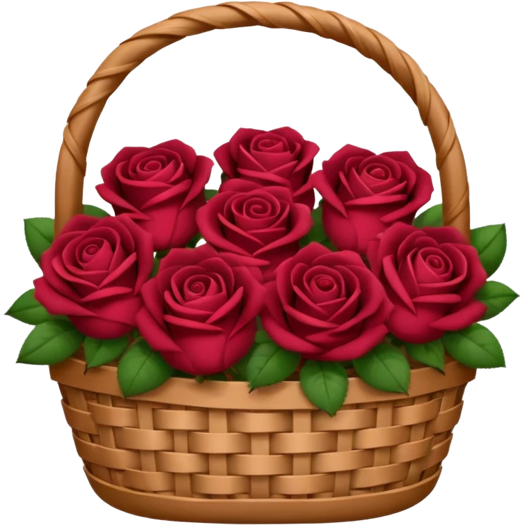 burgundy Valentine’s day rose basket emoji